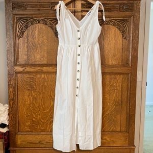 White cotton/linen maxi dress ASOS size 8